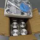 OHHLIHOME 6 Pcs Glass Spice Jars with Label, 4oz Spice Jars with Lids, Seasoning containers Set, Comes with spice bottle caps, Silicone Collapsible Funnel,chalk, for Spice Rack, Cabinet, Drawer