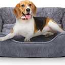 Dog Bed for Small Dogs Washable, Super Soft Durable Cat Bed, Warming Soft Calming Puppy Bed Pet Bed with Anti-Slip Bottom, Grey, 20 x 19 x 6inch