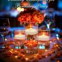 Homemory 24 Pack 3 Flameless Led Floating Candles, 200 Hour White Battery Operate Waterproof Tealights for Cylinder Vases, Centerpieces at Wedding Decor, Party, Pool