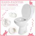 Wonderjune 2 Pack Toilet Bolt Caps Decorative Cat Toilet Bolt Screw Cover Caps Ceramic Cute Bathroom Decor Fun Themed Gadgets Replacement Parts(White)