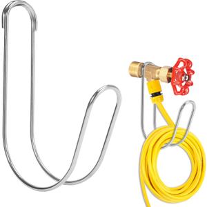 Garden Hose Holder Water Hose Storage Hook Hose Hanger,304Stainless Steel Solid Hose Hook Holds Up to 50Ft Hose Perfect for Garage, Garden, Tool Room(Chrome, Count of 1)