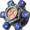 Moving Head Dj Lights for Parties, Disco Lights 6-in-1 LED RGBW 6 Arms Stage Light for Parties Support DMX-512 & Sound Activated, Dj Lighting for Party KTV Wedding Club