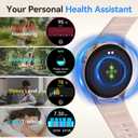Fitpolo Smart Watch for Women,1.3" AMOLED Touchscreen Fitness Tracker, Make/Answer Calls, Heart Rate SpO2 Monitor, 3ATM Waterproof, Sleep & Activity Tracking Smartwatch for Android Phones iPhone