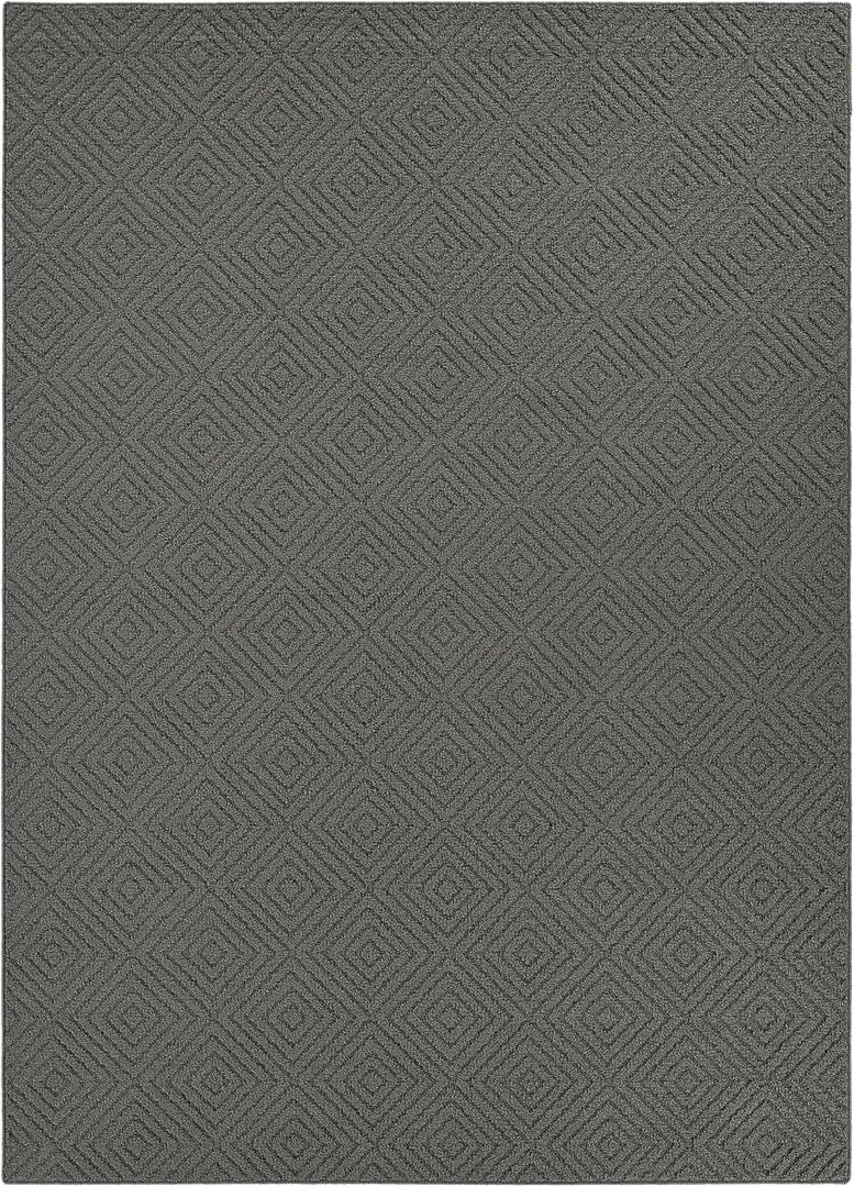 Garland Rug Brentwood Jasmine 5 ft. x 7 ft. Area Rug Cinder Gray