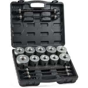 Orion Motor Tech Bushing Press Kit, 27pc Pull and Press Sleeve Kit for LCV HGV Engine Cars Vehicles with 22 Press Sleeves, Seal Bearing Bushing Removal Tool Kit with 5 Pulling Spindles with Nuts Case (Black)