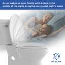 Elongated Toilet Seat, 18.5 Soft/Slow Close Oval (Oblong) Toilet Seat for Elongated Toilets, No-Slam Quiet-Close Lid, Easy-to-Install & Clean, Durable Never-Loosen White Plastic Seat