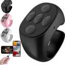 Fingertip Wireless Bluetooth Remote Control, Tiktok Scrolling Ring, Rechargeable Phone Scroller Remote for Phones Tablets (Black) (Black)