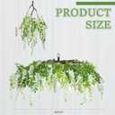 Giegxin 1 Pack 55" Cream Artificial Silk Wisteria Vine Round Hanging Canopy Draping Garland Flower Chandelier with Interchangeable Branches Wisteria Hanging Flowers for Wedding Party Decoration Supply