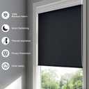 Corded Blackout Roller Blinds for Windows, Waterproof Thermal Insulated Shades with UV Protection, Easy to Install for Living Room, Office, Bathroom (36" W x 72" L, Black)