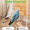 Clear View Bird Cage, Indoor & Travel Small Birdcage for Parakeet, Parrot, Budgies, Cockatiels, Canary |Easy Clean Safe Materials (White-Z1)