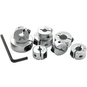 Wolfride Drill Bit Stop Collar Set, Drill Bit Depth Stop Collar Set Split Ring Clamping Shaft Collars Drilling Limit Ring 1/2", 7/16", 3/8", 5/16", 1/4", 7/32", 3/16", 1/8"