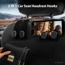 2 x Double Car Headrest Hooks - 2 Pack Car Seat Hooks for Purses, Bags Grocessories, and Handbags, Sturdy&Easy to Use, Car Back Seat Organizers Car Accessories (Black)