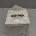 Leather Ivory White Tissue Box Cover, Square Tissue Box Holder Compatible with Kleenex for Bathrooms