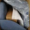 COLAMY Upholstered Dining Chairs Set of 2, Modern PU Leather Dining Room Kitchen Side Chair with Padded Seat and Wood Legs Restaurant/Cafe, Blue