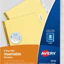 Avery 8-Tab Binder Dividers, Insertable Clear Big Tabs, 1 Set (11112)