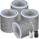 HP152 HP102 HEPA Replacement Filter for Shark Air Purifier HP152 & HP102 & HP102PET & HC452 & HP132 & HC450 & HC451,3-in-1 H13 True HEPA Activated Carbon Pre-Filter,Compare Part #HE1FKPET, HE1FKBAS