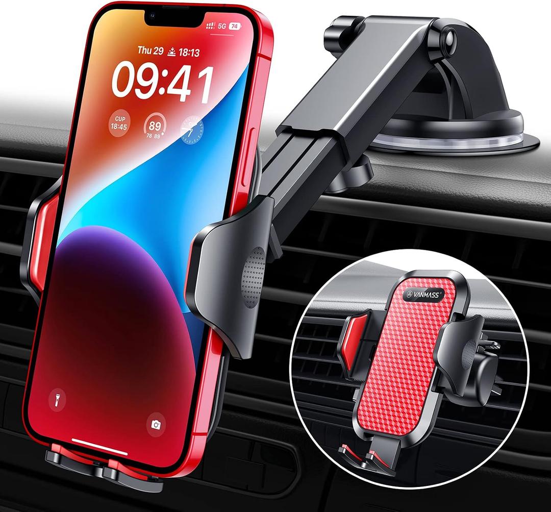 VANMASS 2026True Military-Grade Phone Holders for Your Car Strongest Suction & Clip Ultimate Cell Phone Mount Dashboard Windshield Vent for iPhone 17 Pro Max 1615 14 13 12 Samsung Android Truck