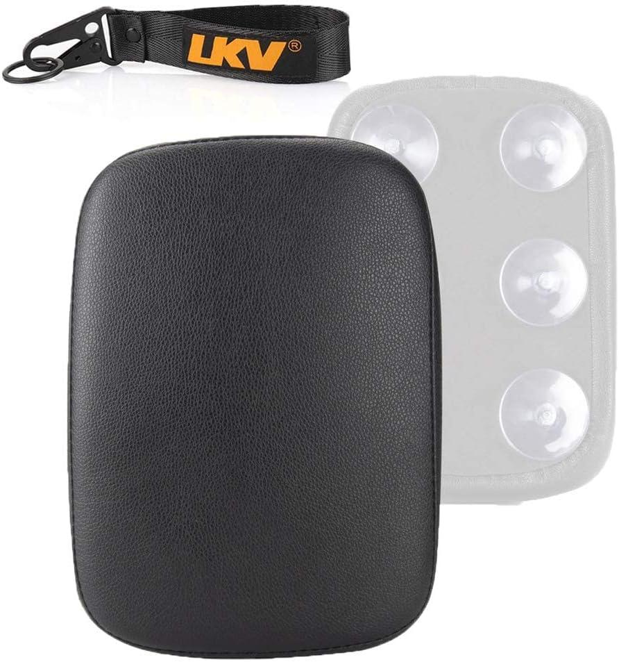 LKV 10.63 Motorcycle Pessenger Seat - Rear Leather Pillion Pad with 6 Suction Cup Motorcycle Pillion Seat Cushion for Harley Dyna Sportster Chopper