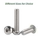 M6*25 Button Head Socket Cap Bolts Screws, 304 Stainless Steel 18-8, Allen Hex Drive, Fully Machine Thread, Bright Finish, Pack of 50 (silvery)