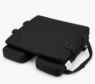 Wedge Wheelchair Seat Cushion with Backrest, High Density Foam Wheelchair Cushions Removable Cover with Zipper Adjustable Elastic Strap for Office Car Seat