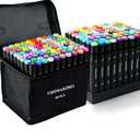 Alcohol Markers 80 Colors with Base Dual Tip Art Drawing Markers for Kids Students and Adults Comics Sketching Illustration - Refillable