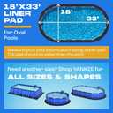 Yankee Pool Liner Pad, 18 x 33 Ft Oval Puncture Proof Pool Mat, Above Ground Pool Liner Protector Against Tearing, Grass, Under Pool Pad to Prolong Swimming Pool Liner Life