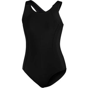 Beautyin Girls Swimsuit One Piece Swimwear Athletic Competition Bathing Suit, 11-12 Years, Black