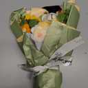 Giegxin Graduation Bear Flower Bouquet Set Graduation Bouquet Gift Graduation Bear Artificial Sunflower Rose Bouquet Greeting Card Gift Bag for Her Him Grad Party Gifts Favors Supplies(Green)