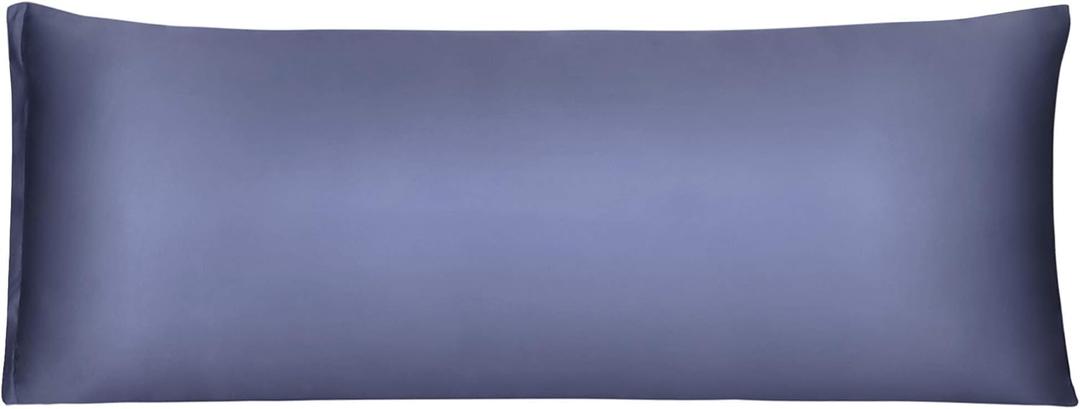uxcell Satin Body Pillow Case, Slate Gray Silky Body Pillowcases for Hair and Skin, 21x54 Long Pillow Covers with Zipper Closure