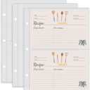 50 Pack Recipe Card Page Protectors, Easy Storage, 4x6 Inch Recipe Card Sleeves, 2 Pockets Per Page, Sheet Protectors for 8.5 x 9.5 Inch 3 Ring Binder, Recipe Binder Refill Pages