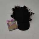 Hat Wig for Women Short Wave Baseball Cap Wigs with Curly Hair Extensions Wig Synthetic Wave Adjustable Brown Black Baseball Hat Wigs (14 Inch)