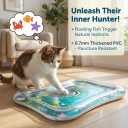 Interactive Cat Toy for indoor Cats, Upgraded Cat Water Mat with Fish - Thickened 0.7mm Enrichment Stimulating Water Sensory Play Mat, Water Bed Toys for Bored Adult Kitten Cats to Exercise & Hunting