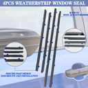 4Pcs Car Window Moulding Trim Weatherstrip Window Seal Compatible with 2012 2013 2014 2015 Honda Civic 4 Door Sedan Replaces 72450-TR0-A01 72410-TR0-A01 72950-TR0-A01 72910-TR0-A01