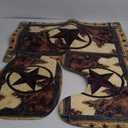 Western Texas Bath Rug Set 3 Piece Bathroom Contour Rugs Combo, Soft Bath Shower Mat and U-Shaped Toilet Floor Rug