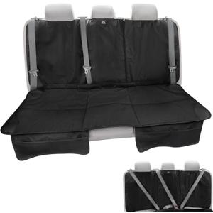 Car Seat Protector, Under Child Car Seats Cover | Waterproof, 3 Functional Rear Belts, Baby Carseat Cushion, Covers Fabric and Leather Seats | 4Pockets Non-Slip Thick Padding