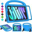 SUPLIK Kids Case for iPad mini 7 (A17 Pro) 2024 & iPad mini 6 (A15) 2021, 8.3-inch iPad mini 6th/7th Generation Case with Screen Protector, Durable Shockproof Kids Cover with Handle Stand, Blue