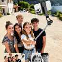 Selfie Stick with Light & Wireless Remote, Portable Phone Tripod Stand for iPhone & Android, Lightweight Foldable Selfie Stick for Travel, Vlogging, and Live Streaming