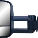 Driver Left Side Door Towing Mirror Power and Heated with Signal Light on Glass Textured Back Cover For Chevy Silverado Sierra 1500 2500 3500HD from 2003 to 2006