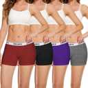 Molasus Womens Cotton Boxer Briefs Boy Shorts Underwear 4Pack, XL 