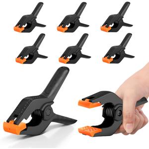 EMART 6 Pack Heavy Duty Muslin Spring Clamps, 6 inch Photo Booth Backdrop Clips for Photography Studio (Black and Yellow)
