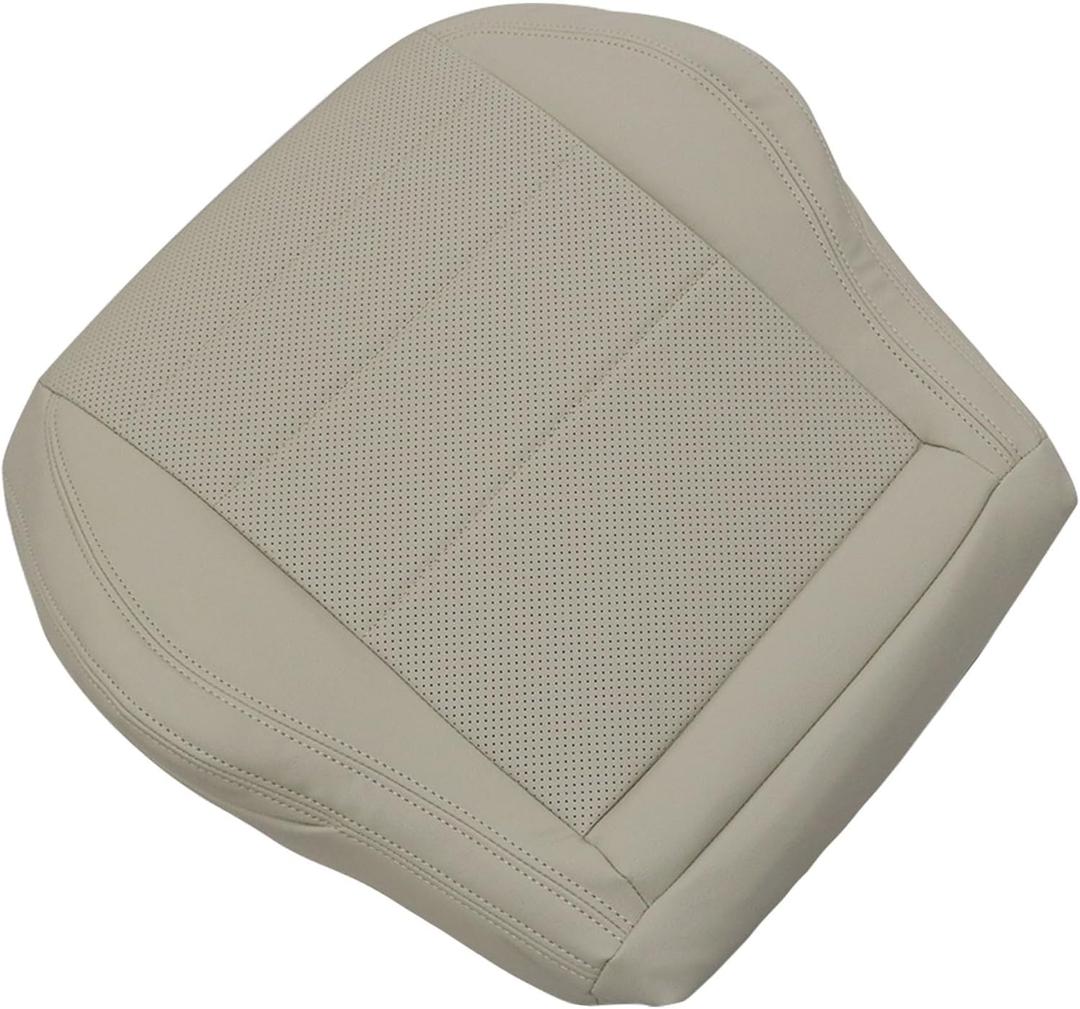 GXARTS Tan Driver Side Bottom Replacement Perforated Leather Seat Cover Compatible with Mercedes Benz C250 C350 2012 2013 2014 2015, Tan