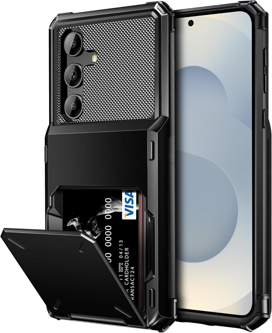 Vofolen for Samsung Galaxy S25 Plus Case Wallet with Card Holder Dual Layer Heavy Duty Shockproof Hidden Flip 4-Card Slots Large Storage Protective Galaxy S25+ Wallet Case for Women Men, 6.7" Black