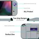 PlayVital AlterGrips Protective Slim Case for Nintendo Switch OLED, Ergonomic Grip Cover for Joycon, Dockable Hard Shell for Switch OLED w/Thumb Grip Caps & Button Caps