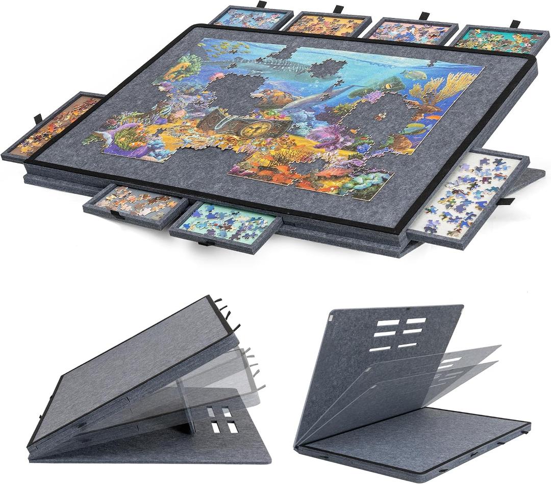 Becko US 1500 Piece Tilting Puzzle Board with 2-in-1 Designed Stand & Cover