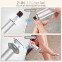 Electric Foot Callus Remover (6 Speed Adjustable), 2 in 1 Electric Foot File Nail Grinder, Rechargeable Foot Sander Pedicure Tools for Feet Dead Skin with Sandpaper Disk and Nail Drill Bits, Silver