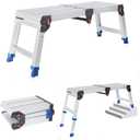 Foldable Aluminum Work Platform, 12.7 lb, Easy-Installation, Capacity of 500 lbs, Non-Slip, Step Stool for Adults with Adjustable Height, Heavy Duty & Portable Step Ladder