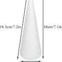 Crafjie 16 Pack Craft Foam Tree Cones for DIY Arts and Crafts (2.76 x 7.2in), White Polystyrene Foam Cone, Polystyrene Foam Cones, for DIY Christmas Gnomes, Christmas Tree, Holiday Decor