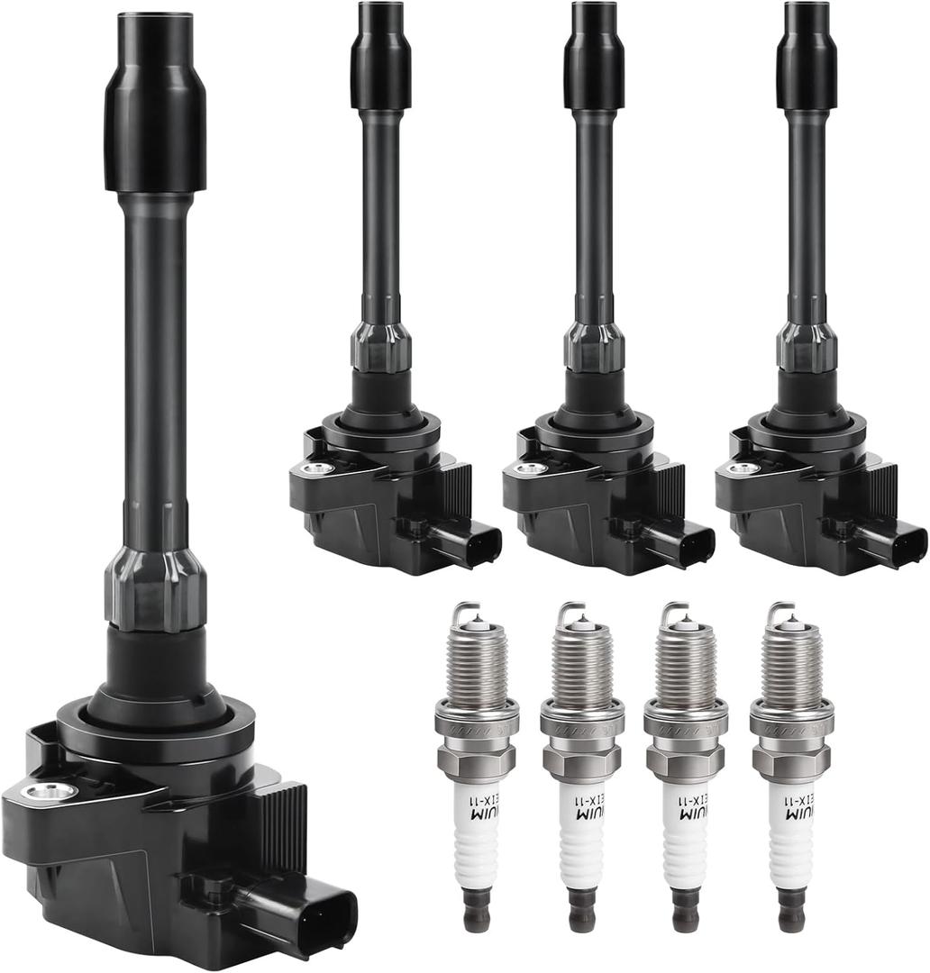 Ignition Coil Packs and Spark Plugs fit for 1.5L 2.0L Naturally Aspirated, 2016 2017 2018 2019 2020 Honda Civic, 2015-2019 Honda Fit 1.5 2.0 L4, UF749, Set of 4