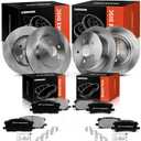 A-Premium Front Vented and Rear Solid Disc Brake Rotors + Ceramic Pads Kit Compatible with Select Toyota and Lexus Models - Highlander 2006-2007, RX330 2004-2006, RX350 2007-2009, RX400h, 12-PC Set