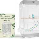 Clear View Bird Cage, Indoor & Travel Small Birdcage for Parakeet, Parrot, Budgies, Cockatiels, Canary |Easy Clean Safe Materials (Gray, Medium)